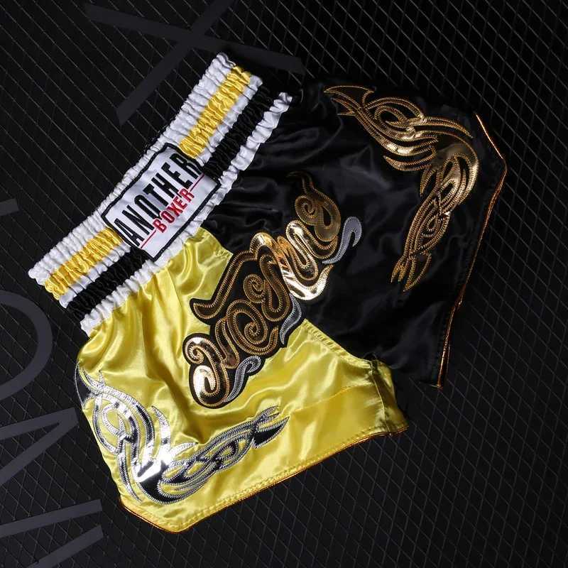 ANOTHERBOXER Muay Thai Shorts MMA Embroidery Sports Fitness Fighting Kickboxing Short Pants Sanda Martial Arts Boxeo Shorts Men X260306