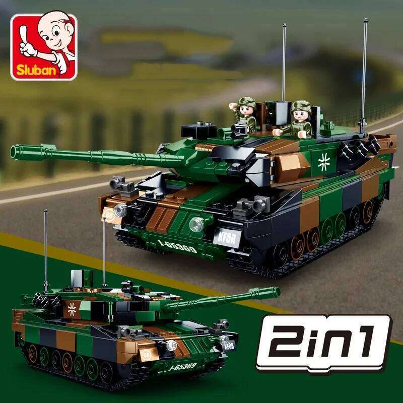 766PCS Leopard 2A5 Main Battle Model Bricks WW2 Tank Army Soilder Building Blocks Set Educational DIY Toys For Children Z260305