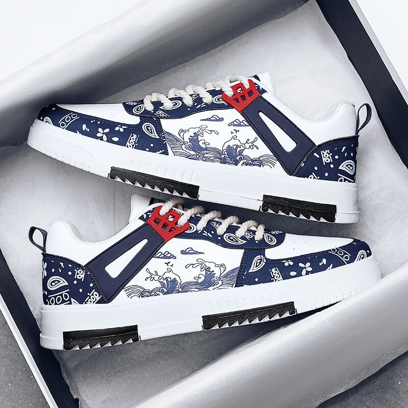 Free Shipping 2026 New Casual Shoes Fashion Printed Skateboard Shoes Big Size Comfortable Breathable Designer Sneakers for Men