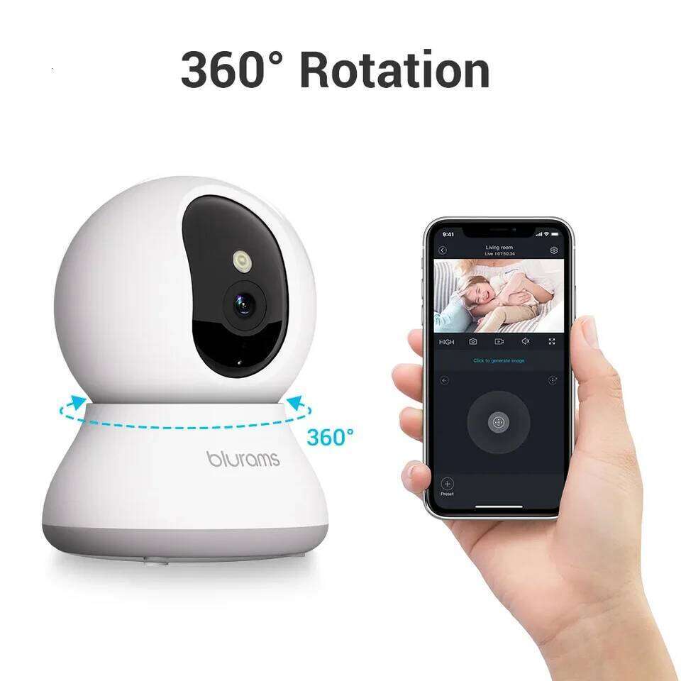 Blurams Indoor 2K, Home for Dog/Elder, Security Camera with One-Touch Call Update A31S-2pc 26W0306