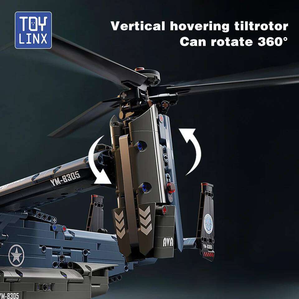 TOYLINX 1486PCS Puzzle Fish Eagle Fighter Jet Bricks Building Blocks Education Toys Birthday Christmas Gifts for Kids Z260305