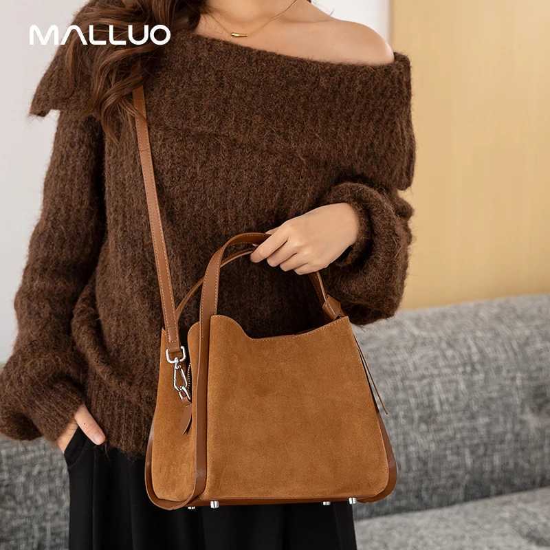 Womens Suede Cowhide Shoulder Bag Female Cow Leather Versatile Handbags Ladies Fashion Designer Crossbody Bags New H260306