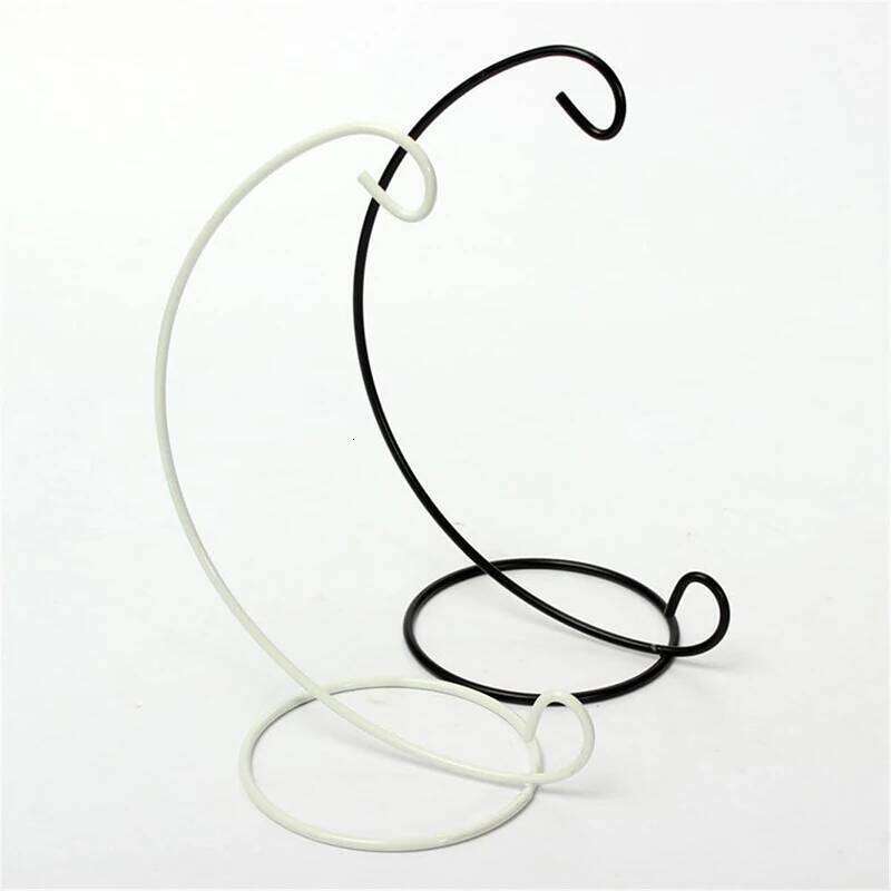 1PC Ornament Display Stand,24cm Black white Iron Hanging Stand Rack Holder with Glass ball,for Christmas and Wedding Decoration XJ260305