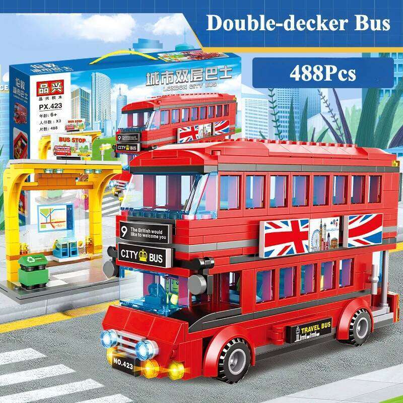 City Series Passenger Building Block Double Deckers Travel Bus Classic Creative Bricks DIY Model Toy for Kid Gifts Z260305