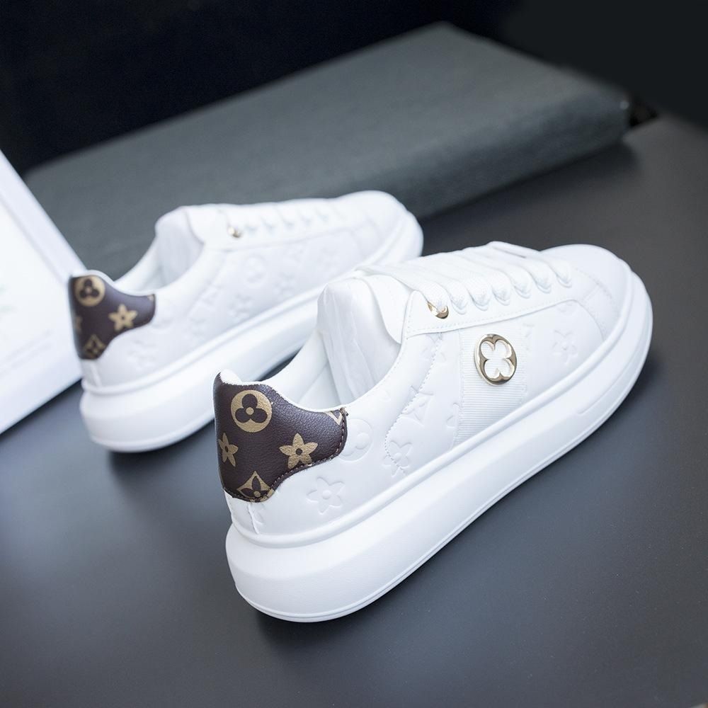 Designer casual shoes free shipping New fashionable sneakers casual sports shoes trendy men's shoes thick-soled lightweight black and white large