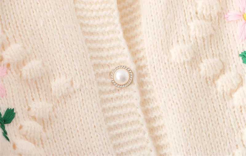 Early Autumn Knitwear Coat Spring Fall New Cardigans Design Embroidered Lazy Sweater For Women Thicken Warm Tops Cardigan Femme M260306