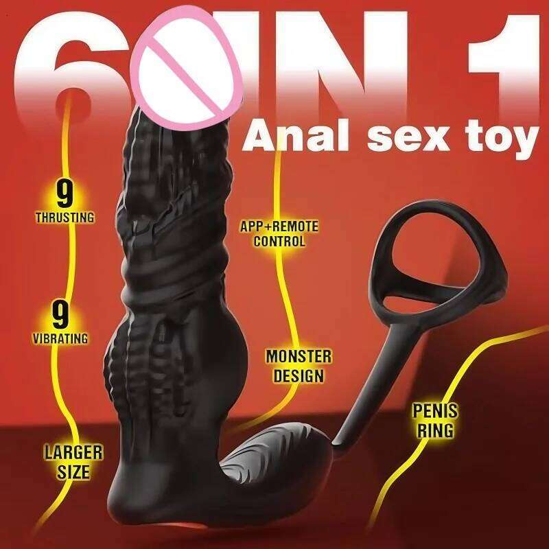 APP Control Thrusting Male Massager 6IN1 Vibrator Butt Plug Anal Dildo Prostate Stimulator Adults Sex Toys For Men W260305