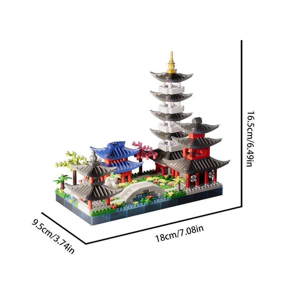 688PCS Hangzhou West Lake, Chinese Architecture, Classic Puzzle Toys, Miniature Building Block Sets, Models Z260305