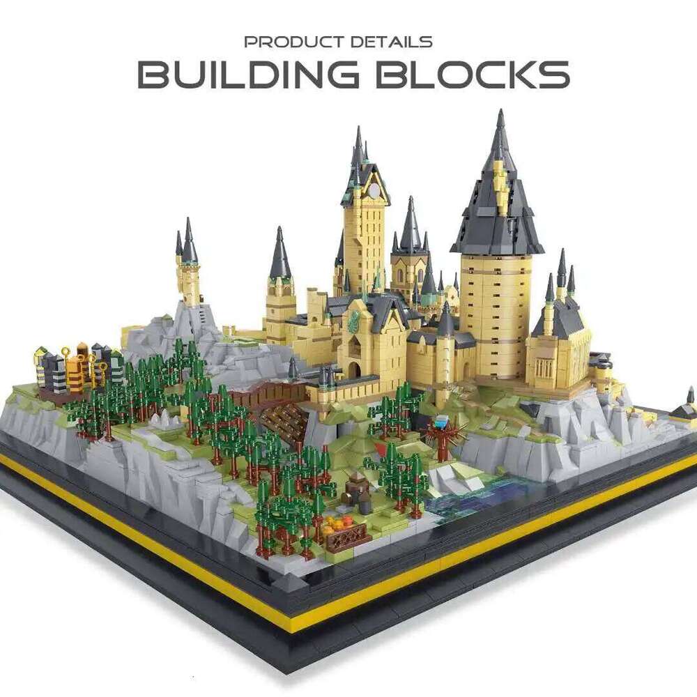 MOC Movie Large Castle Series Magic School Wizardry Street View Modular Architecture Building Blocks Model Kids Toys Boys Gifts Z260306