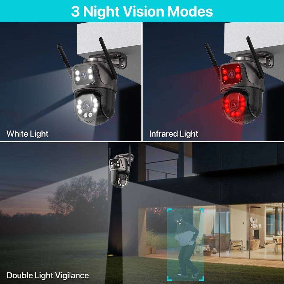 4K 8MP HD Wifi PTZ Outdoor 4MP Lens Dual Screen AI Auto Tracking IP Camera CCTV Audio Video Surveillance P2P iCSee 26W0306