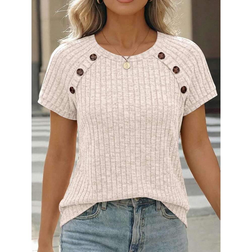 Women's Short Designer Sleeve Shirts Business Casual Blouses Dressy Work Tunic Tops 2026 Spring Sweaters Fashion Clothes