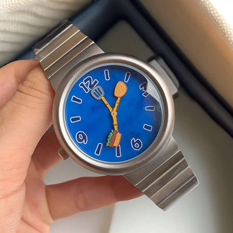 SpongeBob SquarePants Cartoon Double Color Don't Want to Work Couple Personality Niche Creative Men's and Women's Watches