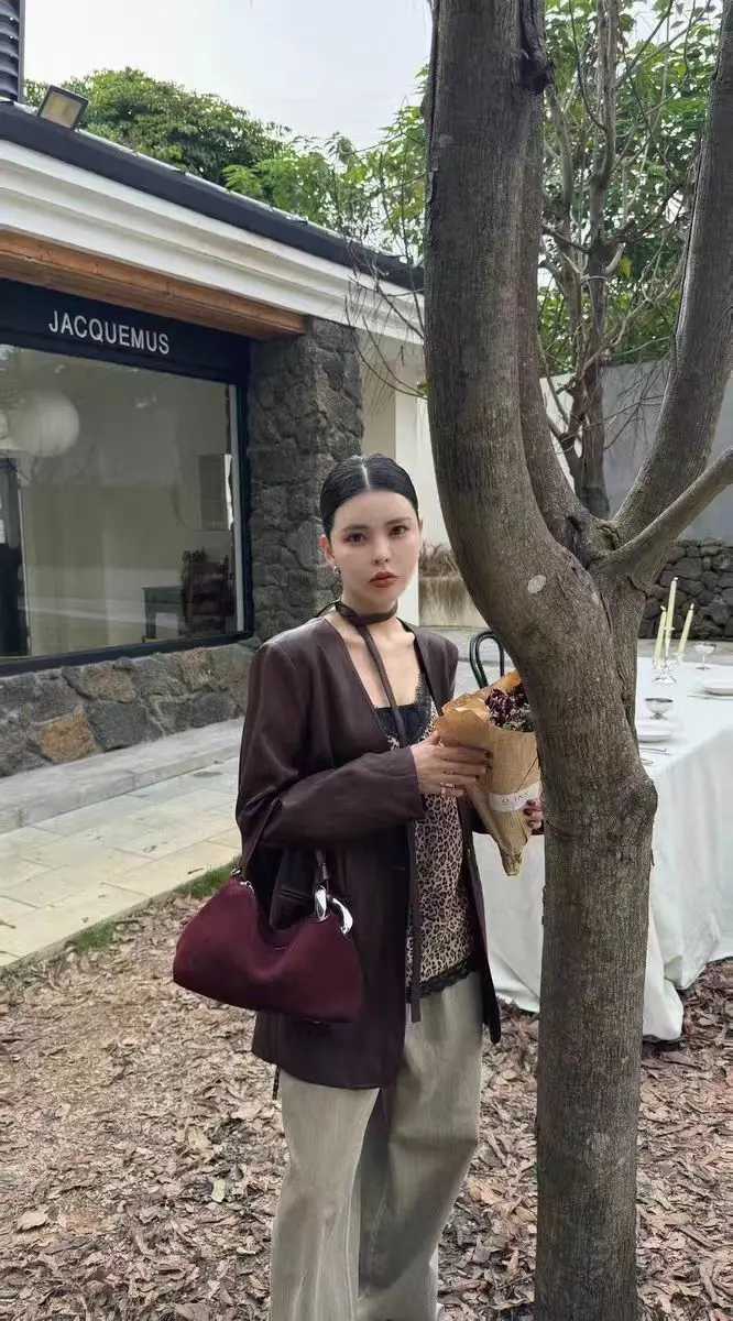 Euro Stylish Carmel Color Hobo Tote Soft 2025 Winter Matte Nubuck Suede Leather Women Crossbody Bag Chamois Ladies Handbag H260306