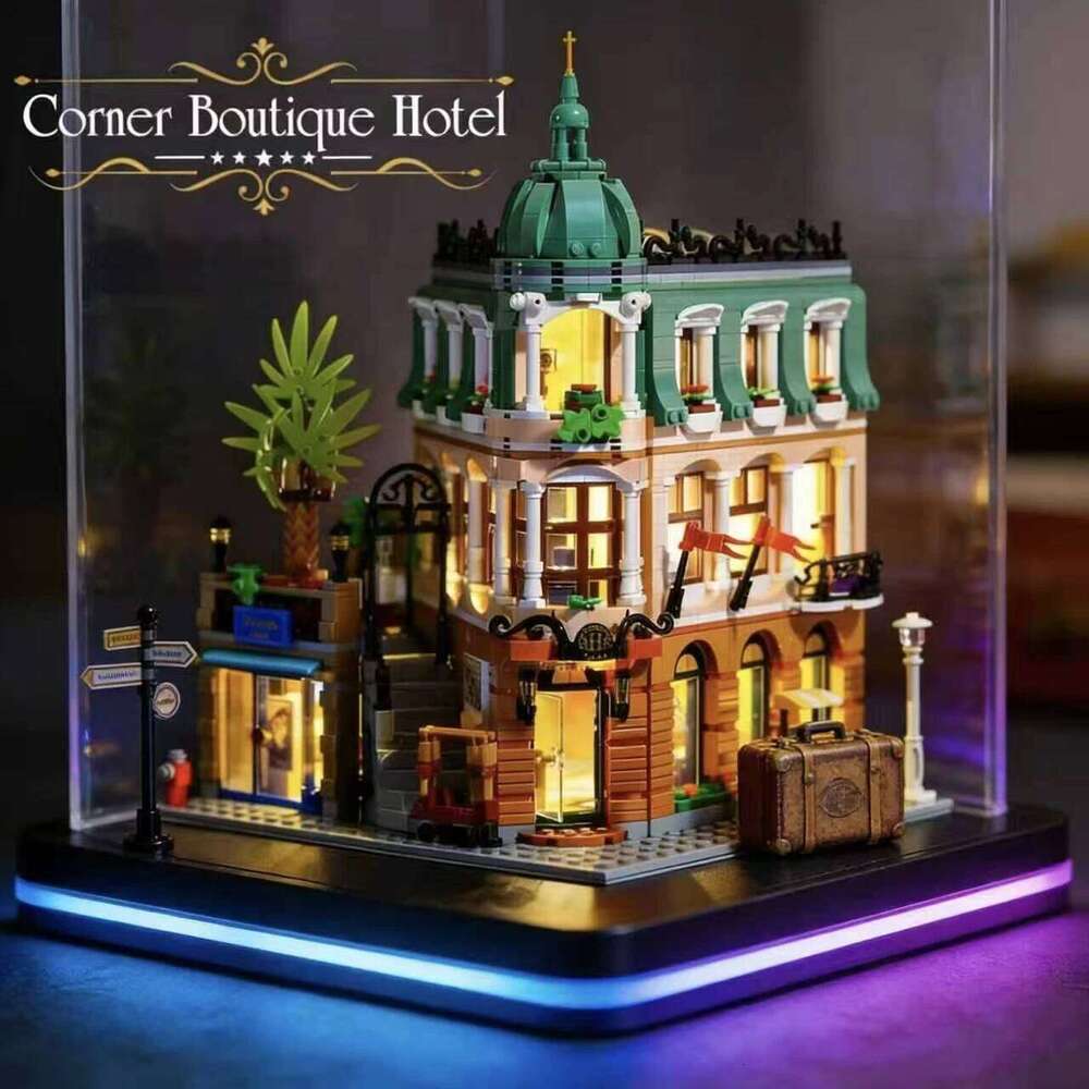 1362-Piece Corner Boutique Hotel Set, a Perfect Gift for Home Decoration and Building Block Enthusiasts Z260305