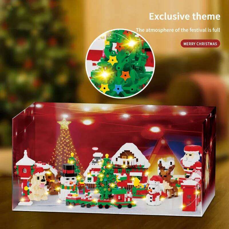 3555PCS Theme Building Blocks Set Santa Claus Snowman Snow House Elk Christmas Tree Bricks Toys Gift For Children Z260305