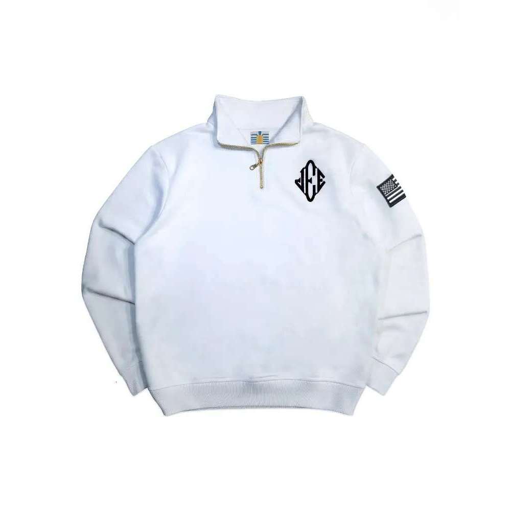 Men's Sweatshirts Vintage Epstein Embroidered Sweatshirt Stand Collar Quarter Zip Pullover Oversized Casual Sports Streetwear Home Casual Men