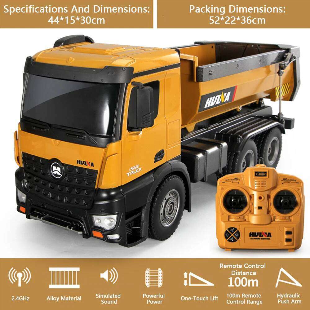HUINA 1573 1/14 10 Channel 2.4G Dump Truck Engineering Vehicle Remote Control Toy Boy Gift C260305