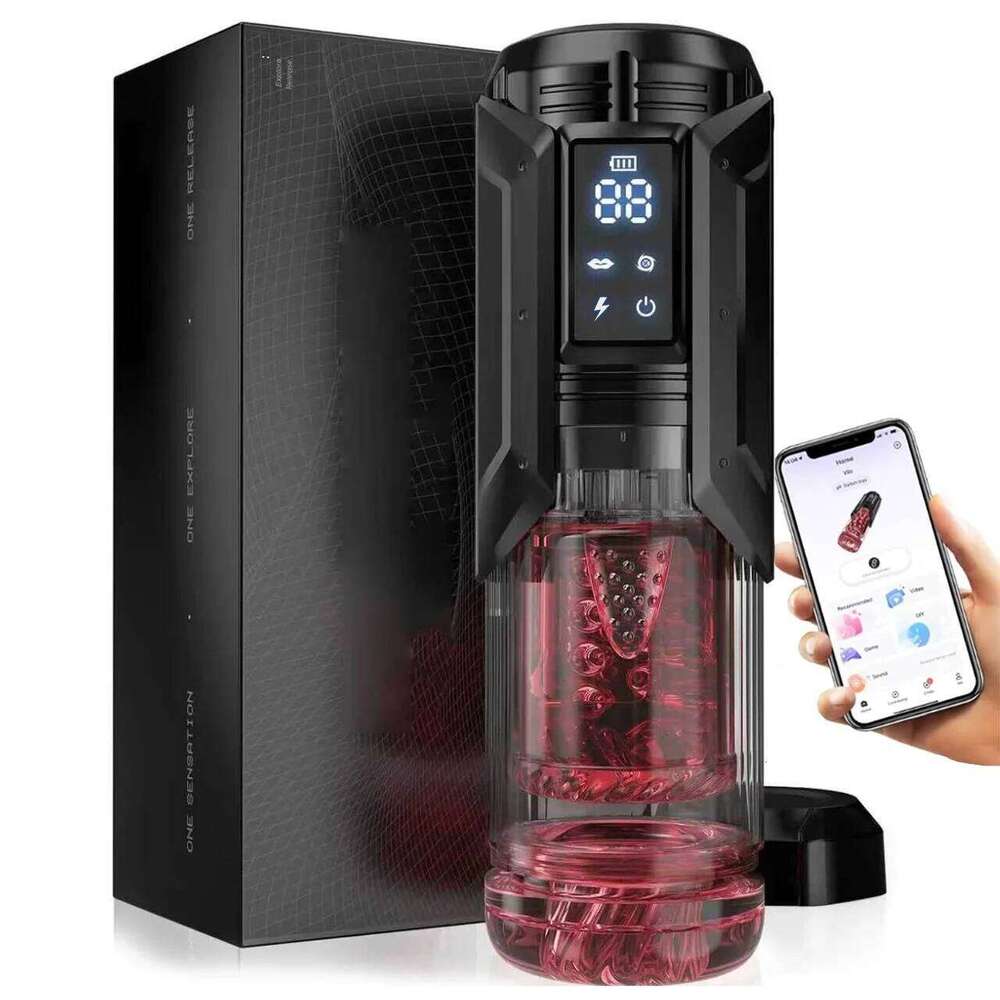 Automatic Male Masturbator Cup 7 Sucking Rotating Licking Thusting APP LED Modes Pocket Pussy Stroker Blowjob Sex Toys For Men W260305