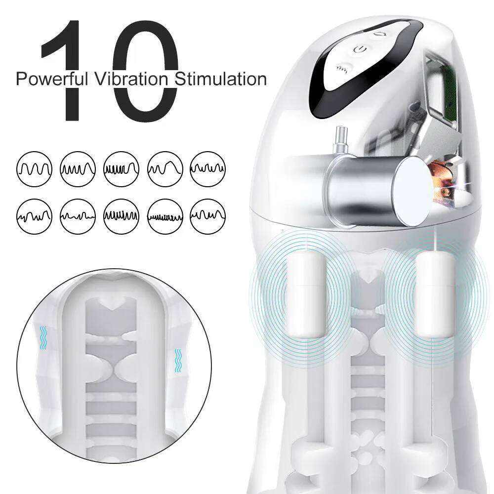 Automatic Male Masturbator Powerful Vibration Blowjob Sucking Machine Silicone Masturbation Cup Adult Supplies Sex Toy for Men W260305