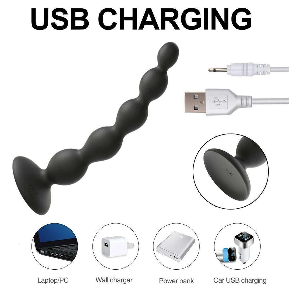 10 Speed Vibrator Male Prostata Massager Anal Beads Butt Plugs G Spot Dildo Vibration Sex Toys for Men Gay Women USB Charge W260305