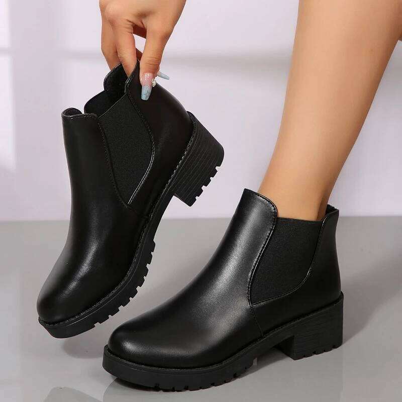 2025 Summer New Short High Heels Round Head Fashion Boots Casual Versatile Women's Shoes