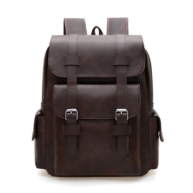 2026 British Retro Soft PU Leather Luxury Handbag Backpack Casual Large Capacity Travel Belt Buckle Backpack
