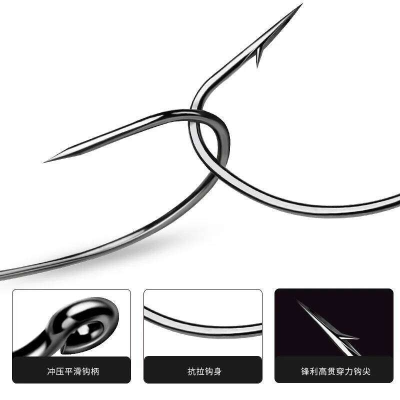 10pcs/Lot Soft Worm High Carbon Steel Wide Super Lock Fishhooks Lure Softjerk Hooks 8#-5/0 Fishing Tackle S260305
