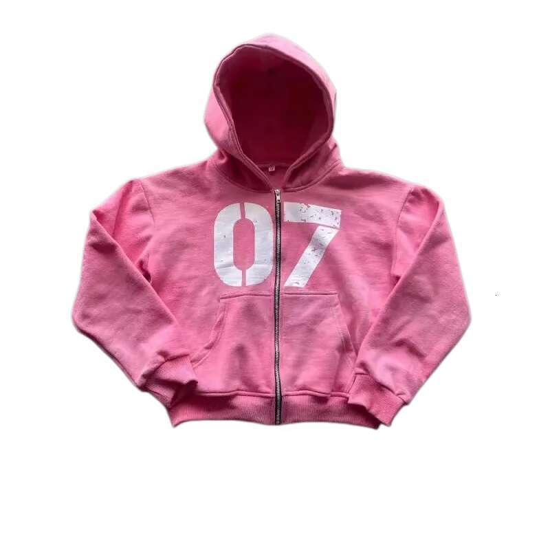 Men's Hoodies Sweatshirts Pink grunge sweatshirt zip up hoodie Letter printing hoodies goth tops New streetwear clothes Daily Outfit Men's C