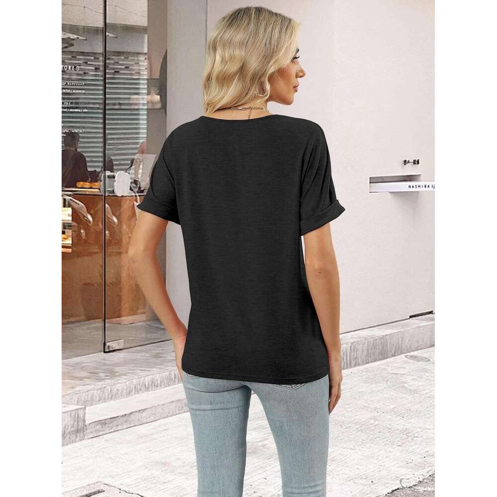 3 Pack T-Shirts Short Sleeve V Neck Tops for Women 2026 Designer Summer Loose Fit Cute Clothes Trendy Fashion Outfits
