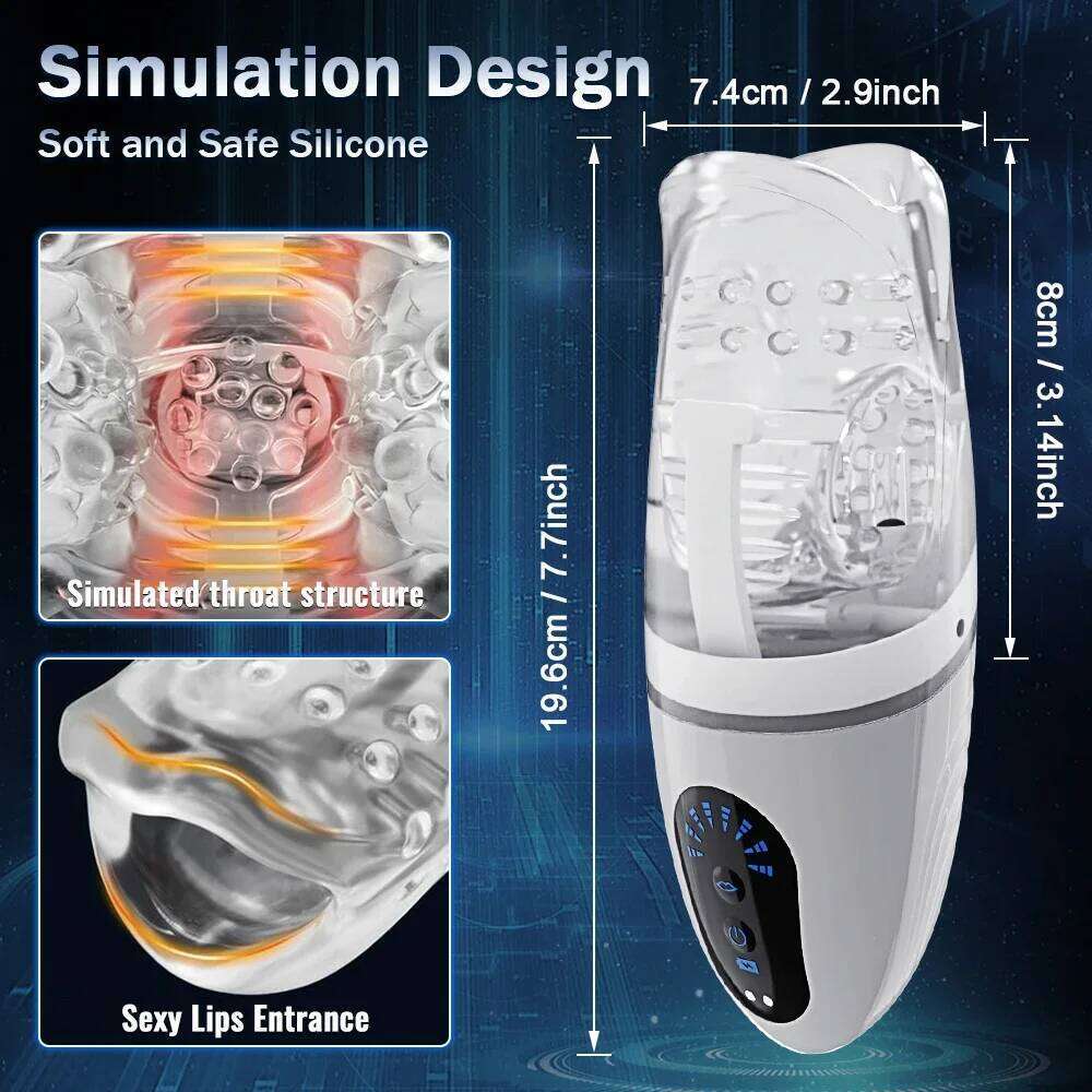 Automatic Sucking Masturbator Cup Blowjob Machine Vagina Pocket Pussy Male Masturbation Vibration Oral Sex Toys for Men W260305