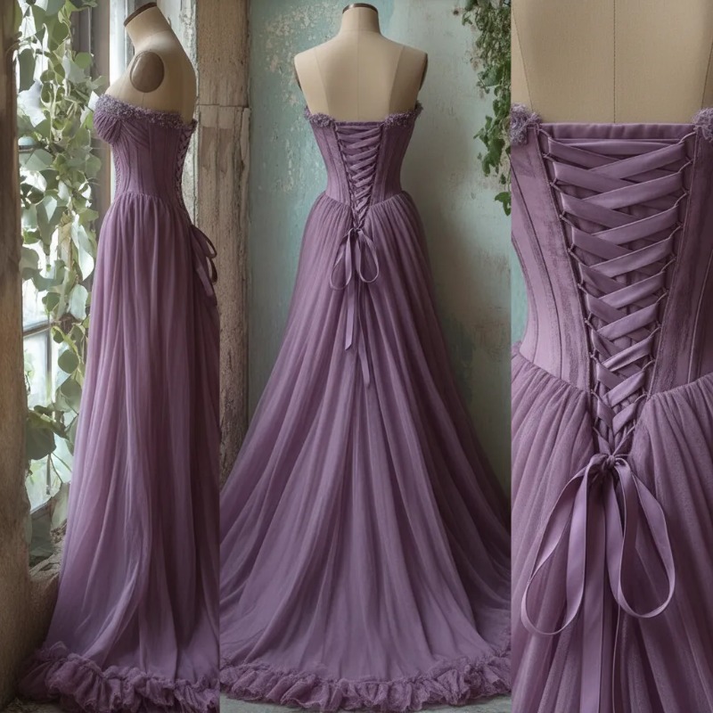 2026 Fantasy Princess Prom Dresses Ruffles Pleats A-Line Long Dusty Purple Tulle Evening Gown Sweetheart Sleeveless Reception Dress