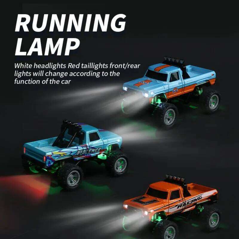 RC Monster Truck 1/64 Mini Climbing Car, Alloy Material, 2.4G Remote Control Electric Off-Road Vehicle. C260305