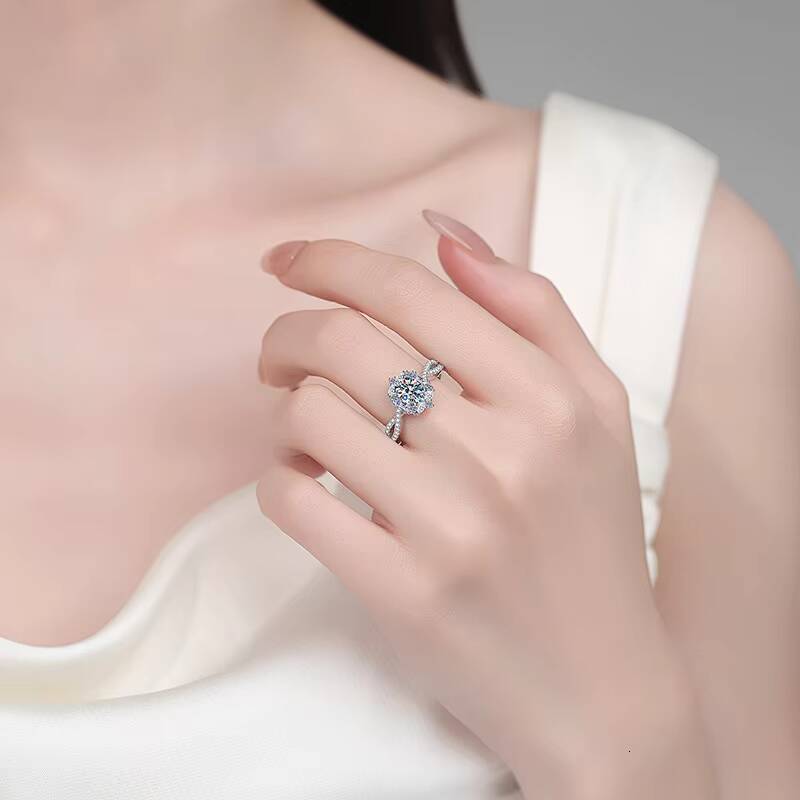 925 Sterling Silver Marquise Moissanite RingLab Grown DiamondHypoallergenicProng SettingMinimalist Wedding Gift