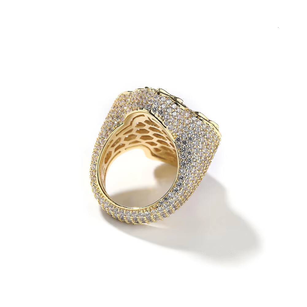 Cross Shape Diamond baguette Ring Rich Gold Tone Silver Plated Customized Size Crafted Sparkle Detail Bold Stylish Modern Hip