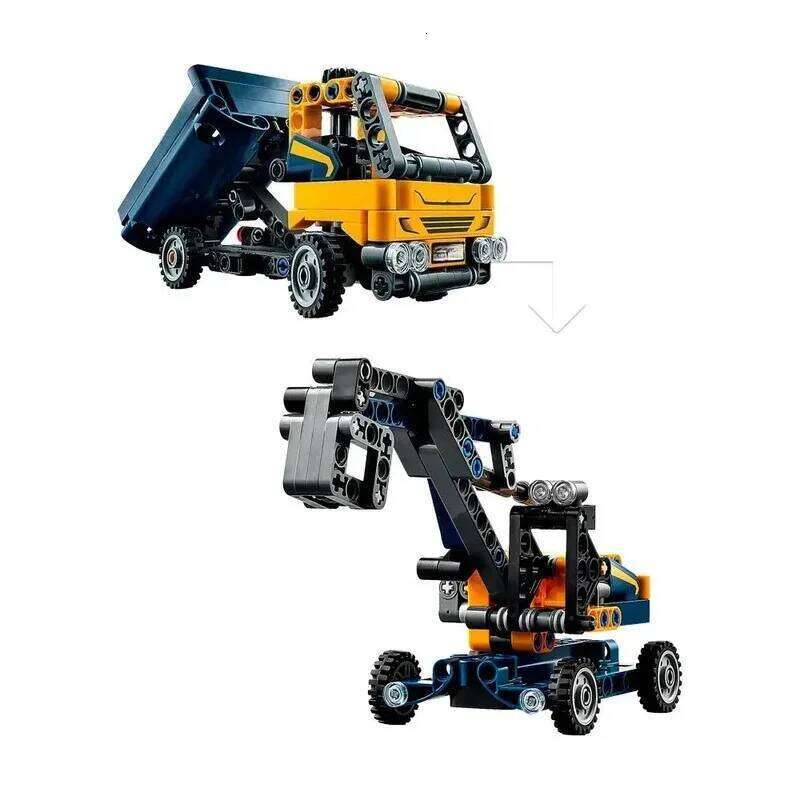 MINISO Technical Dump Truck 2 in 1 Building Blocks Set,Engineering Toy, Buildable Construction Vehicle or Excavator Digger Model Z260306