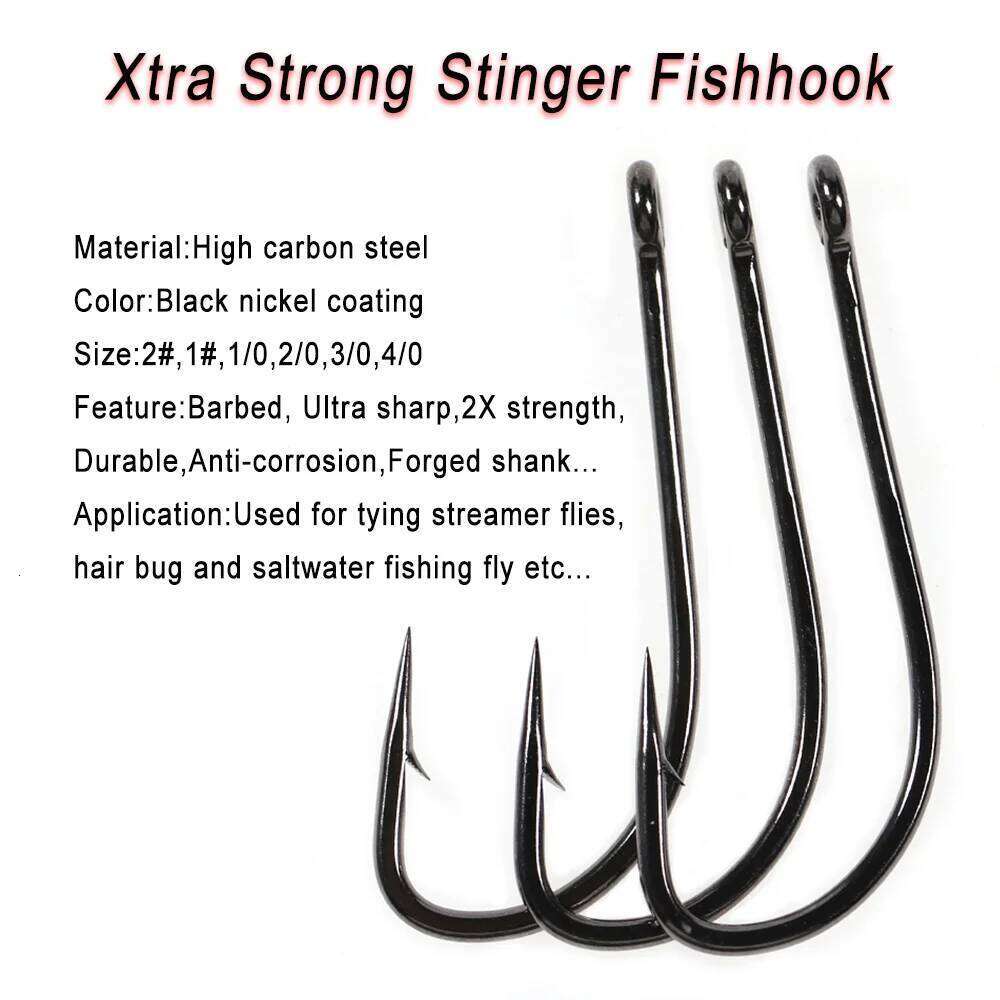 Vampfly 2X Stength Stinger Fishhook Fly Hook Streamer Flies Tying For Pike Bass Trout Saltwater Freshwater Fishing S260305