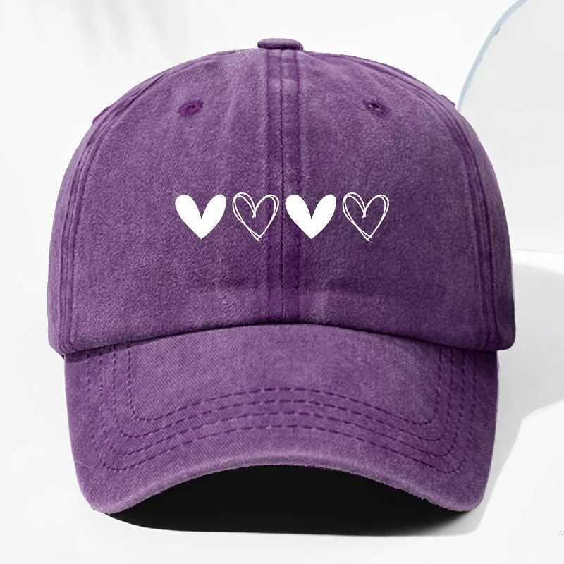 Unisex retro baseball cap with heart-shaped pattern for outdoor sun protection suitable for truck drivers all year round S260306