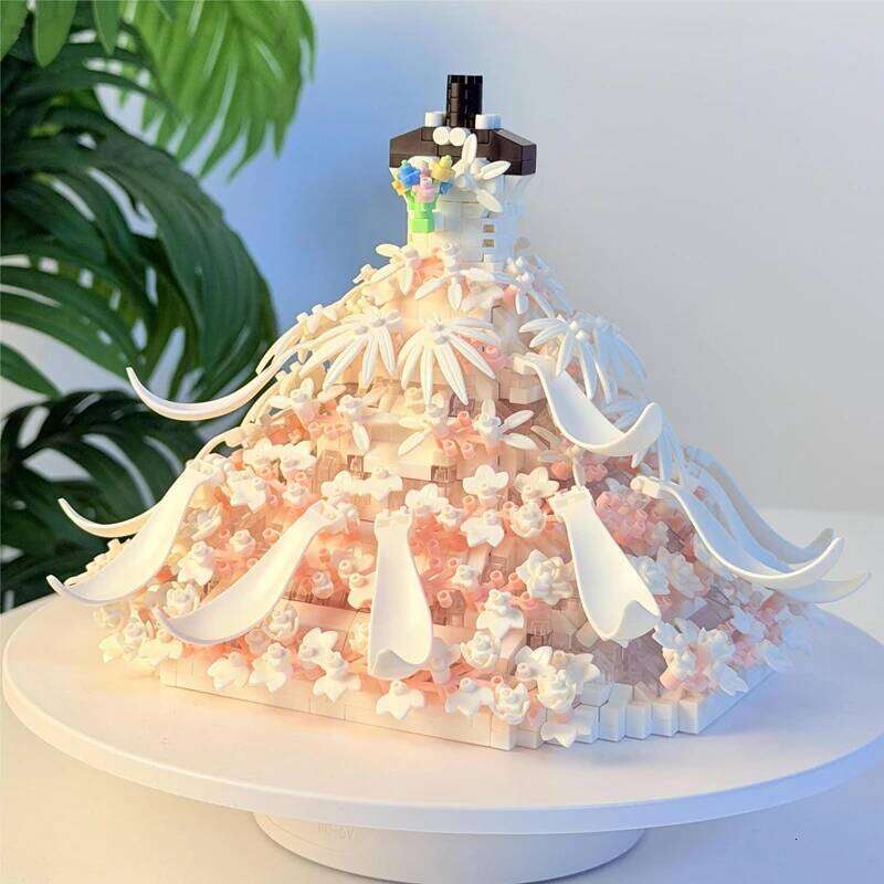 Romantic Princess Black and White Wedding Decoration Assembled Building Block Toy Girls Valentine's Day New Year's Gift Z260306