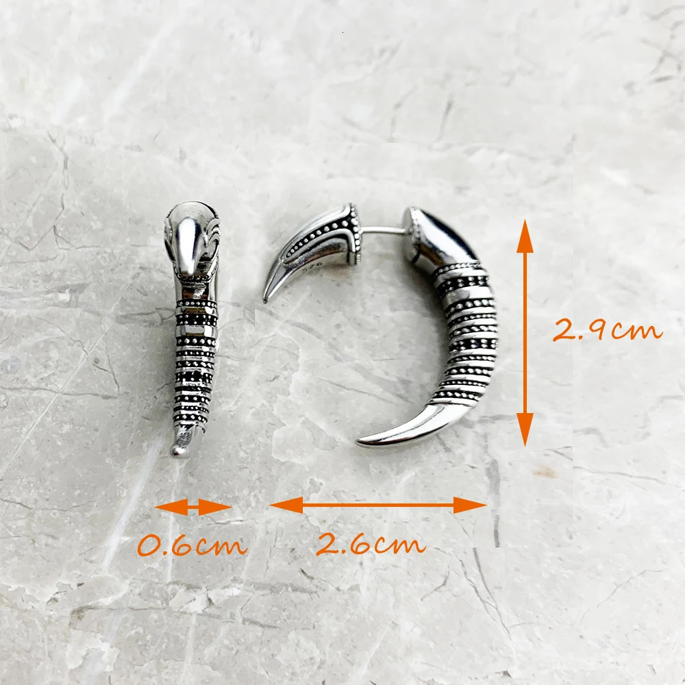 Earring Claw Vintage 925 Sterling Silver Gift For Women High Quality Fine Jewelry 260303