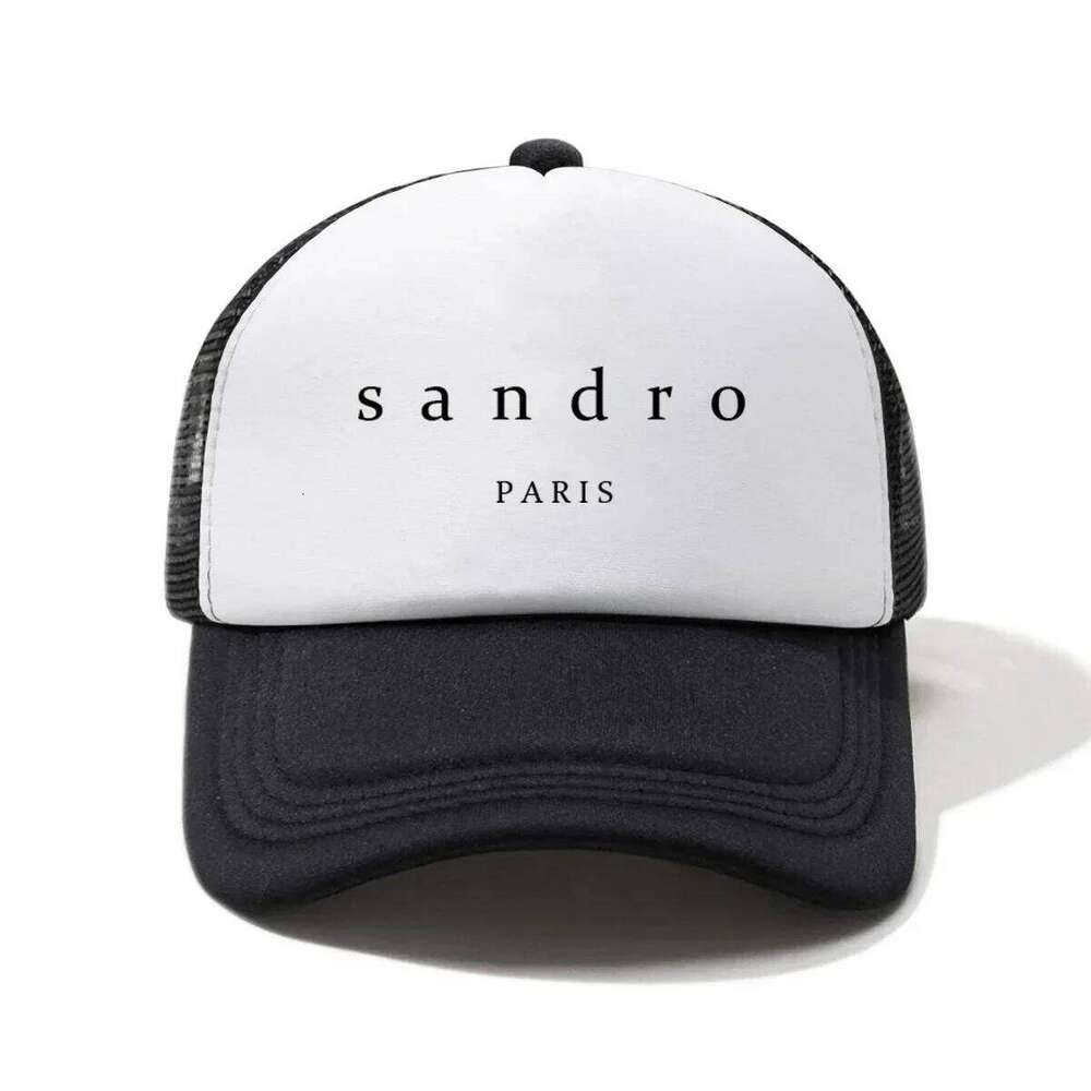 Outdoor Fashionable Baseball Cap with Half Mesh Sponge Print "sandrro" Adjustable Size Suitable for Both Men and Women Y260304