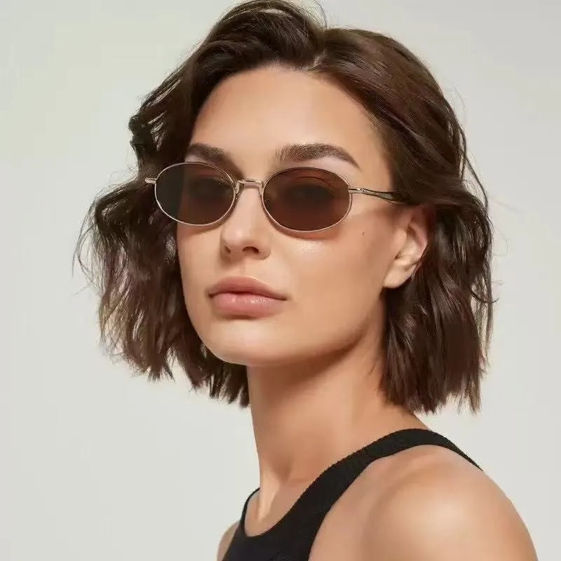 Retro Oval Sunglasses for Women Men Thick Frame Fashion Style Sunglasses UV400 Protection er Ins Trendy Glass 260302
