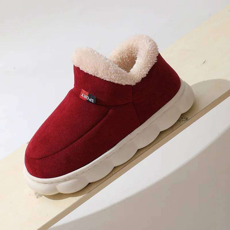 Litfun Short Ankle Women's Fluffy Plush Lined House Slippers Men Winter Warm Boots For Indoor Outdoor Non-Slips Shoes