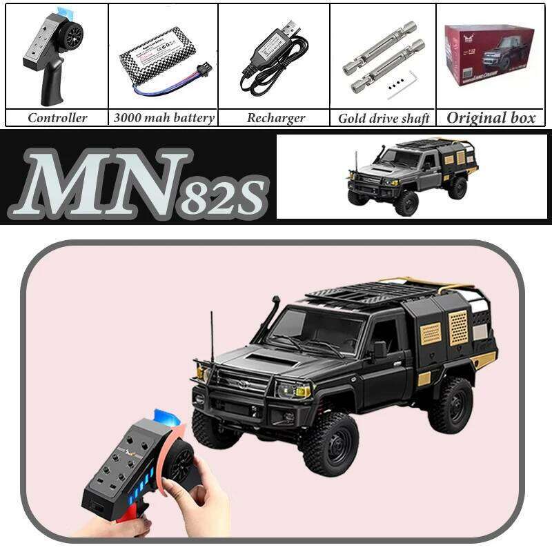 MN82 MN82S PRO Rc Cars 1:12 Mn Retro Full-scale 2.4G 4WD 280 Motor RC Off-Road Pickup Truck Model Car for Boys Adult Gifts C260305