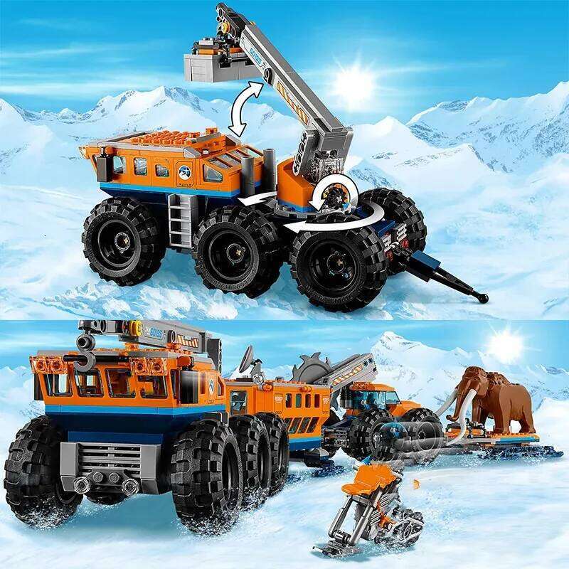 Compatible with City series building blocks Arctic mobile exploration base crane car MOC toys children's Christmas gifts Z260306