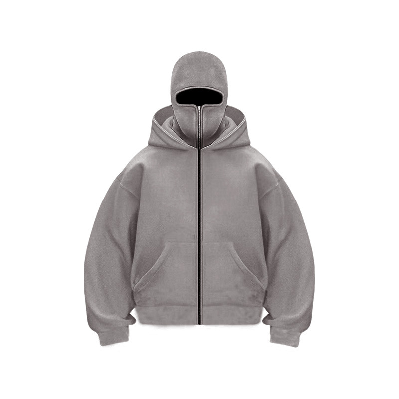 New style Men's zip shirts fleece cardigans masked double hats hoodies sweatshirts euro size loose sports coats