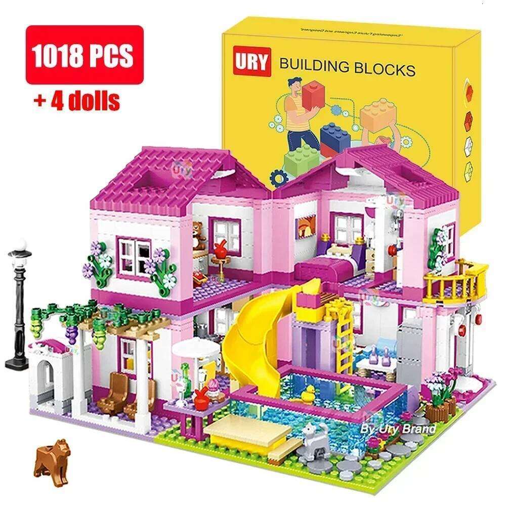 Friends City House Summer Holiday Villa Castle Building Blocks Sets Figures Swimming Pool DIY Toys for Kids Girls Christmas Gift Z260305