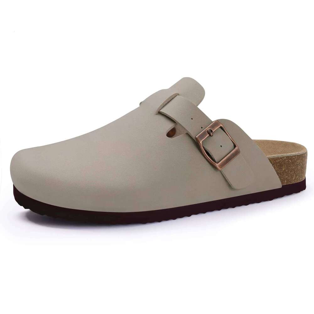 Litfun Fashion Cork Clogs Slippers For Women 2025 New Men Potato Classic Leather Flat Mules With Arch Support Beach Shoes