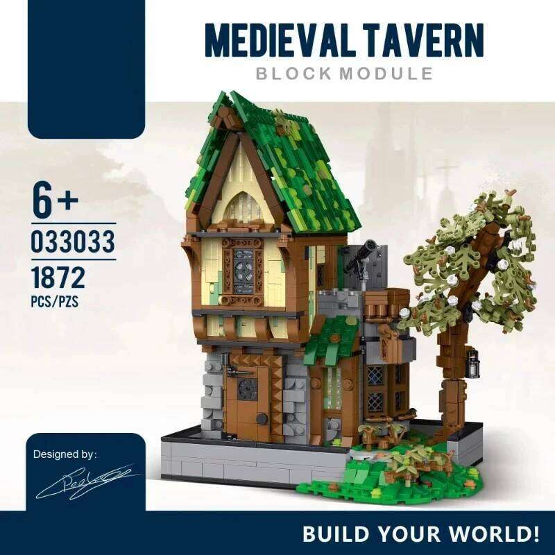 Medieval Blacksmith Shop Magic House Tavern Building Blocks MOC City Street View Bricks Set Adult Desktop Ornaments Kid Toy Gift Z260305