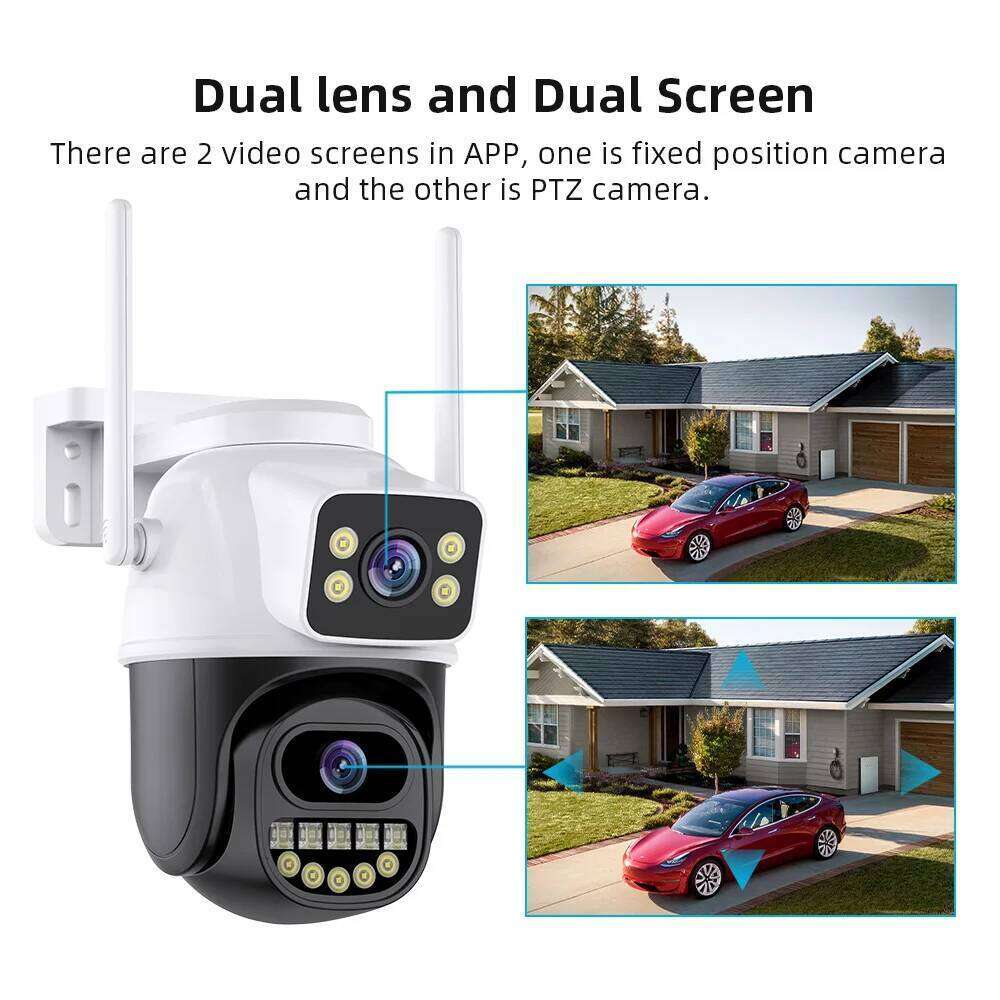 BELIA Dual Lens WiFi Surveillance Camera, 4X Digital Zoom, 4K 8MP AI Human Detect, , Outdoor Security PTZ IP Cameras 26W0306