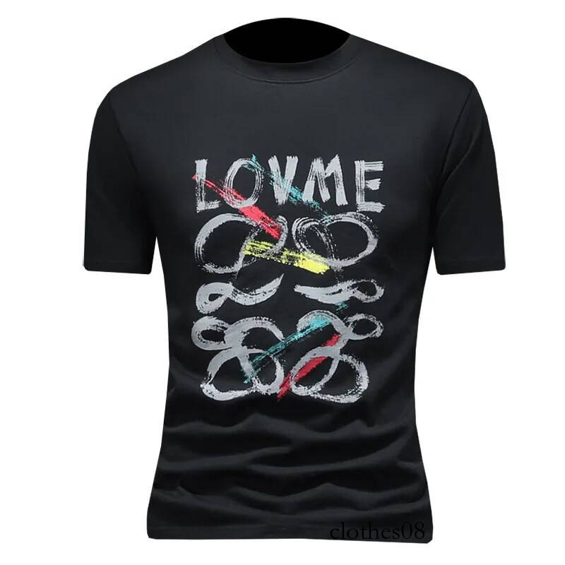 Men T shirt Faionable round Ne Wide Fit ort T-irt High End f Sve Polyester Cotton Blend Summer Top